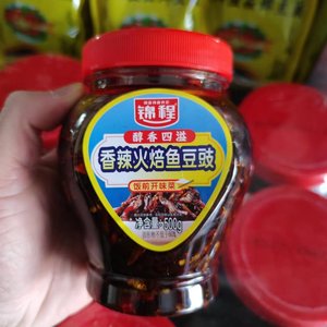 湖南特产500g锦程香辣火焙鱼豆豉瓶装下饭菜豆豉辣椒酱即食拌饭酱