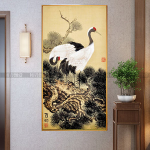 正品dmc榭线十字绣套件客厅玄关坚版名画国画工笔画苏百钧松鹤图