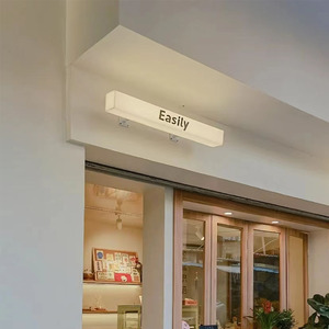 户外门头亚克力灯箱奶油风咖啡馆酒馆网红招牌定制做悬挂发光门牌