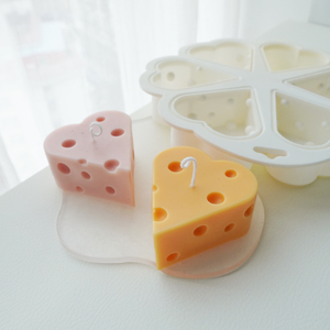 6连爱心起司奶酪硅胶模具自制香薰蜡烛手工diy皂模型石膏2092