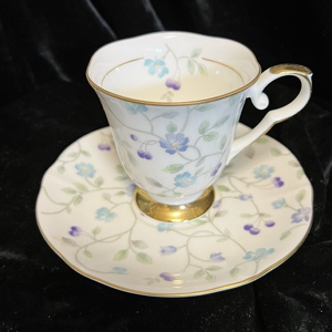 日本进口好雅hoya骨瓷咖啡杯陶瓷器高足描金内绘杯子碟子两件套新