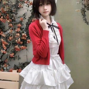 路人女主的养成方法cos服 加藤惠日常白连衣裙约会装cosplay服装
