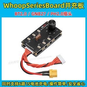 WhoopSeriesBoard并充板航模1S电池串联冲电板6路BT2.0插头GNB27