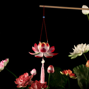 手提莲花灯笼荷花灯莲花提灯汉服旗袍古装古风中国风摄影舞蹈道具