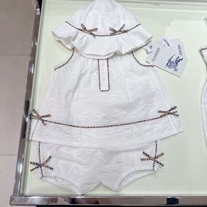 糯米妈日本代购BURBERRY巴宝莉儿童棉质三件套帽子婴儿装礼品套装