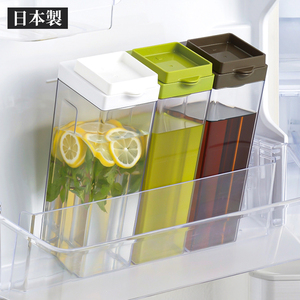 日本制冷水壶冰箱冷藏泡果汁冰水瓶茶壶冷萃咖啡杯方形密封凉水壶