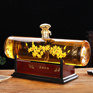 喜鹊登梅泡酒玻璃瓶密封空酒瓶创意白酒瓶礼品摆件30斤玻璃泡酒瓶