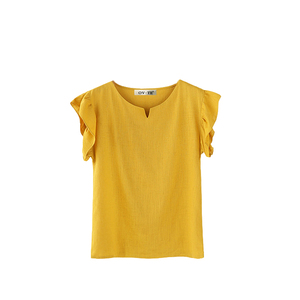 欧洲站2019夏新加大码女装纯色简约短袖T恤潮Summer lady T-shirt