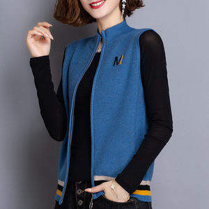 春秋季新款针织马甲背心女短款羊毛女装坎肩外穿马夹毛衣无袖开衫