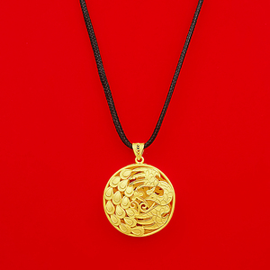 鑫源珠宝黄金吊坠精致足金3d硬金纯金2021新款凤凰图复古时尚正品