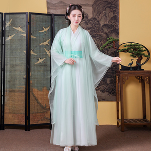 汉服女夏古装飘逸超仙中国风襦裙民族舞蹈演出服晋制汉服留仙裙