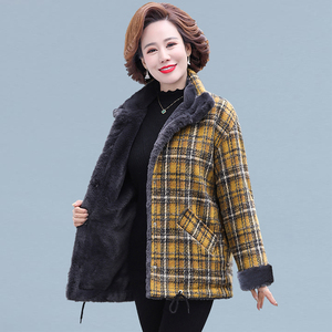 大码格子女装外套