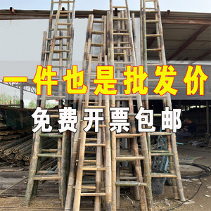 毛竹梯子幼儿园演出电力工程2米3米4米5米6米竹梯家用攀爬小直梯