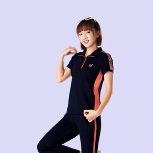 必列奇2022年夏季女士中年休闲运动套装翻领短袖长裤运动服两件套