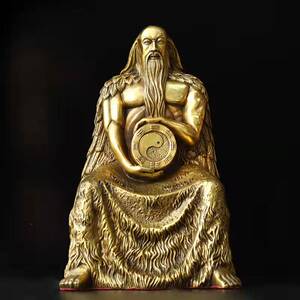 纯铜人王伏羲轩辕黄帝铜像坐摆件炎帝神农氏人文始祖五帝之首坐像