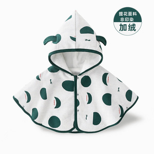 韩版棉针童装婴幼儿披风0-4岁连帽披肩儿童公主秋冬加绒防风斗篷