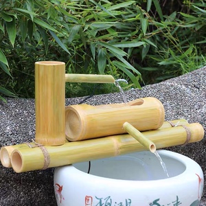 竹子流水器竹筒水缸过滤器养鱼水循环系统摆件