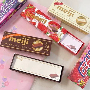 现货日本FUNBOX明治meji牛奶巧克力草莓葡萄零食限定迷你便签本