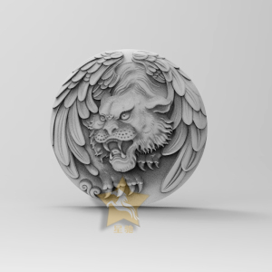 新款老虎精雕图浮雕图凶猛老虎(232dw)玉雕图精雕图灰度图