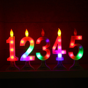 数字电子蜡烛发光 儿童宝宝生日座数字灯 生日灯装饰道具摆件装饰