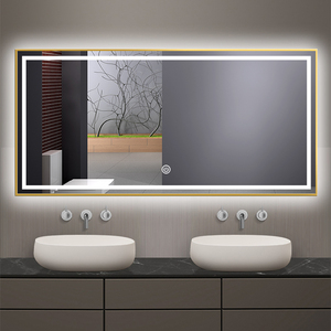 浴室智能方形铝合金框镜子卫生间led带灯多功能触摸屏卫浴镜高清