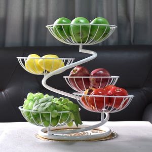 多层水果盘架轻奢简约现代家用客厅茶几收纳筐2021新款三层水果篮