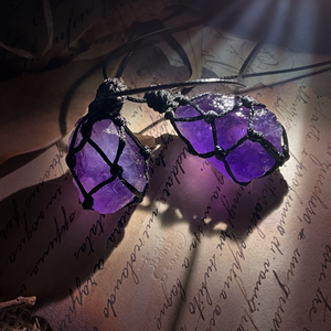 克苏鲁紫水晶水晶吊坠天然原石紫宝石项链神秘旺桃花毛衣链首饰