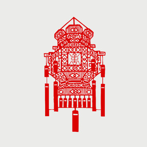 百色手工窗花灯笼剪纸作品图中国风民间花灯宫灯特色工艺品贴纸画