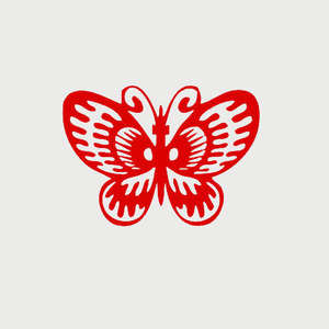 百色 传统手工窗花蝴蝶儿童教学剪纸作品图 玻璃窗墙壁镂空贴纸画