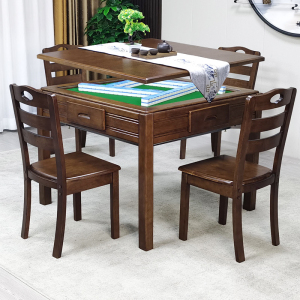 现代新中式麻将桌全自动家用静音实木麻将机餐桌两用电动机麻一体