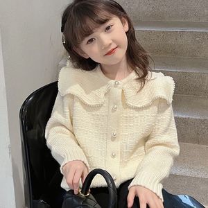 韩系新款童装春装女童洋气开衫女孩针织衫儿童毛衣中大童外套2024
