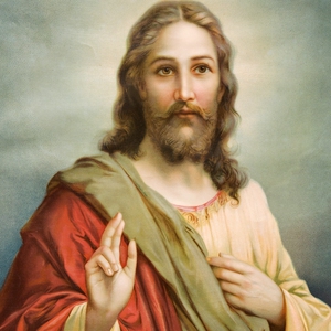 耶稣丝绸卷轴画天主教上帝画像基督教圣心肖像挂画教堂教会装饰画