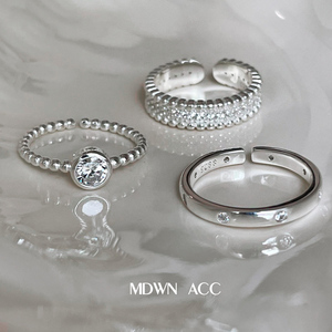 MDWN | 叠戴风韩国进口 925纯银戒指女混搭时尚套装个性ins指环