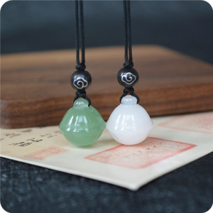 【清风解语】复古气质 天然东陵玉白玉铃铛吊坠项链情侣男女