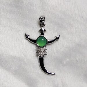 宝莲灯前传原创s925纯银款二郎神天眼杨戬焦恩俊绿玛瑙眼吊坠