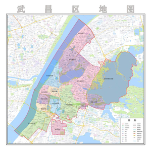 湖北省武汉市武昌区地图打印1.5m大尺寸高清电子版图片中介楼盘图