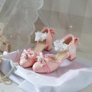 女童凉鞋萝莉塔鞋子儿童高跟鞋小女孩包头Lolita鞋中大童公主鞋