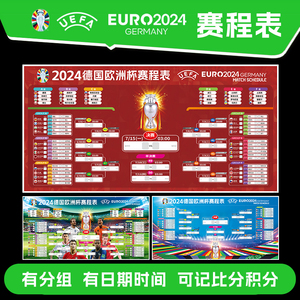 2024欧洲杯赛程表海报贴纸装饰对阵图足球彩票店布置广告宣传挂图