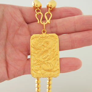 9999足金龙牌吊坠黄金项链坠霸气挂件男士佩戴送男友金包银不掉色