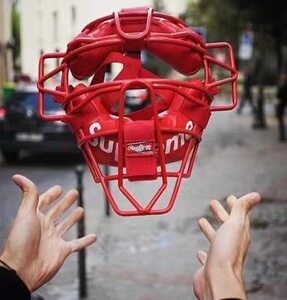 supreme棒球头盔 面罩 防护捕手面具配件 橄榄球头盔