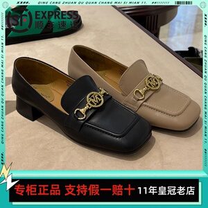 vm/舞魅2022春季新款方头牛皮女鞋方跟乐福鞋单鞋vs22a8001