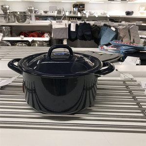 ikea宜家 瓦达恩 带盖锅 汤锅奶锅 搪瓷钢 3公升国内代购