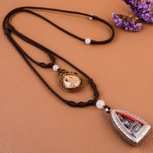 佛牌挂绳手工双挂两挂配吊坠挂绳男女款高档项链绳链子佛像挂脖