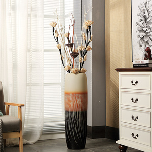 客厅落地大花瓶陶瓷 现代简约家居装饰品摆件干花插花大号