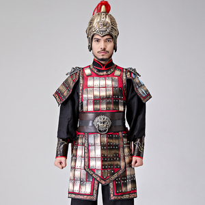 影视古装将军铠甲士兵盔甲元帅服武士战袍剧组群演服装道具演出服