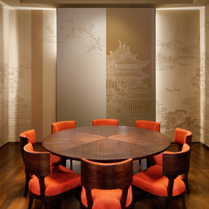 餐厅壁布画