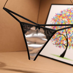 新款性感内裤低腰丁字裤女内裤比基尼超小细带三角裤胖mm蕾丝t形