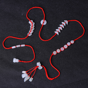 天然翡翠玉红腰带 招财转运本命年腰缠万贯事事如意红绳腰链 礼物