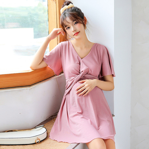 孕妇泳衣女胖mm加肥加大遮肚保守显瘦温泉连体裙式大码妈妈游泳衣