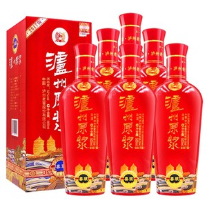 泸州老窖泸州原浆酒喜装2017版52度500ml*6瓶礼盒装白酒整箱